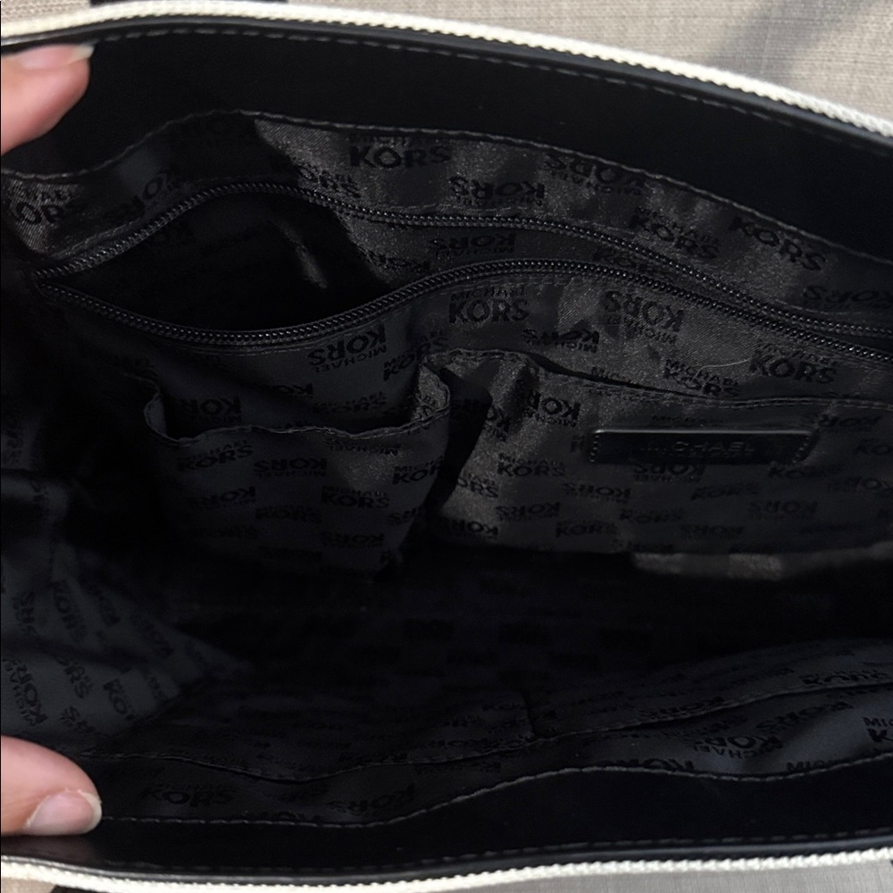 Michael Kors Striped Black and Cream Tote - Picture 4 of 4